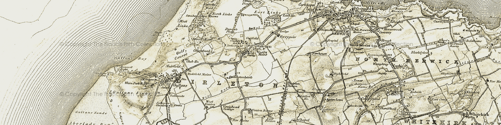 Old map of Dirleton in 1901-1906