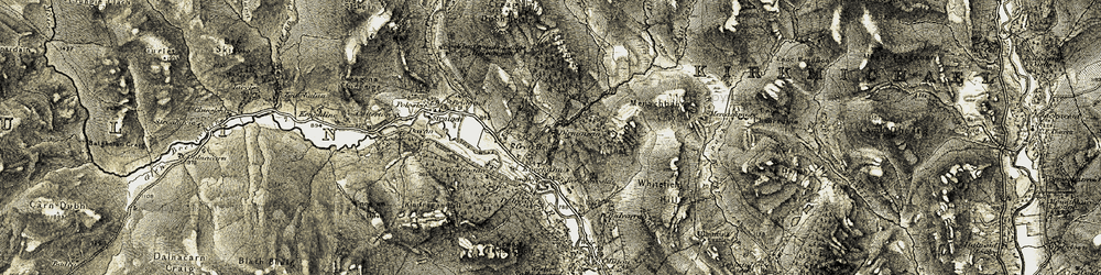 Old map of Dirnanean in 1907-1908