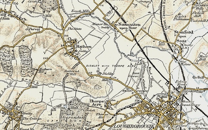 Old map of Dishley in 1902-1903
