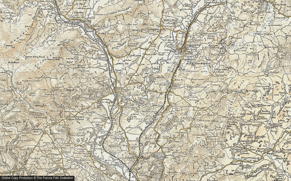 Old Map of Historic Map covering Bryn-Ffyn in 1900-1903