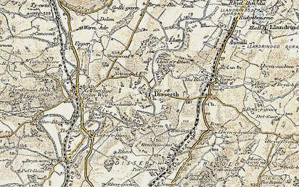 Old map of Brynsadwrn in 1900-1903
