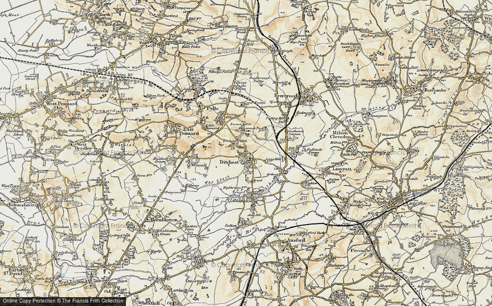 Old Map of Ditcheat, 1899 in 1899