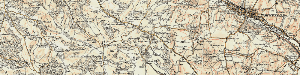 Old map of Ditchfield in 1897-1898