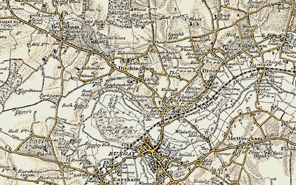 Old map of Bath Hills in 1901-1902