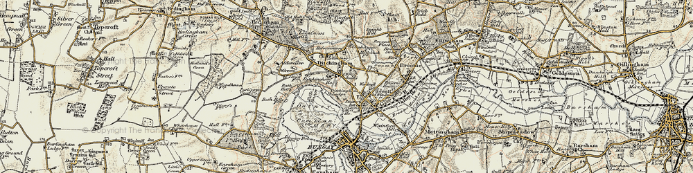 Old map of Ditchingham in 1901-1902