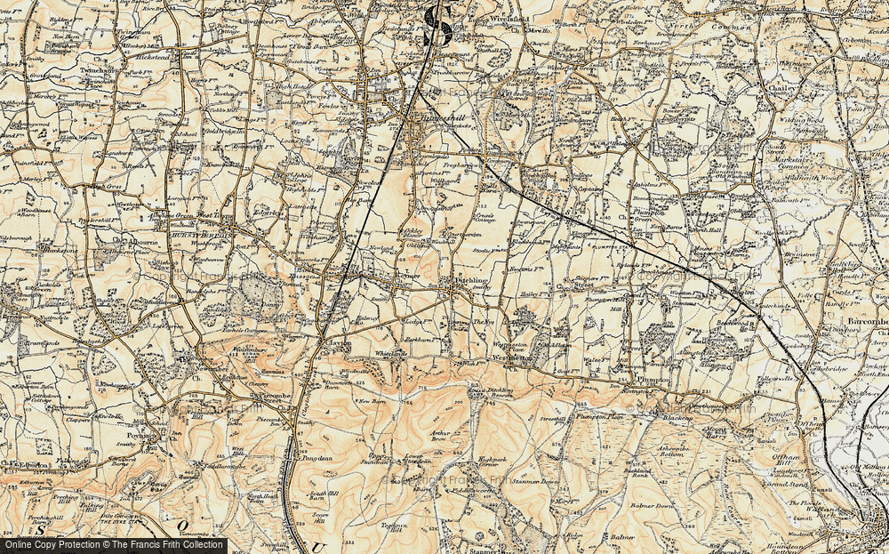 Old Map of Ditchling, 1898 in 1898