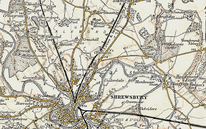 Old map of Ditherington in 1902