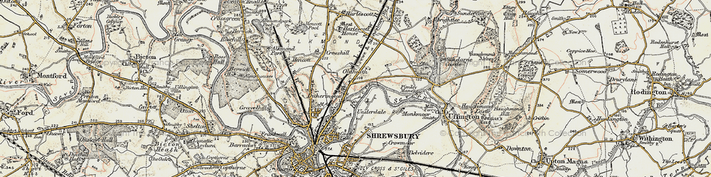 Old map of Ditherington in 1902