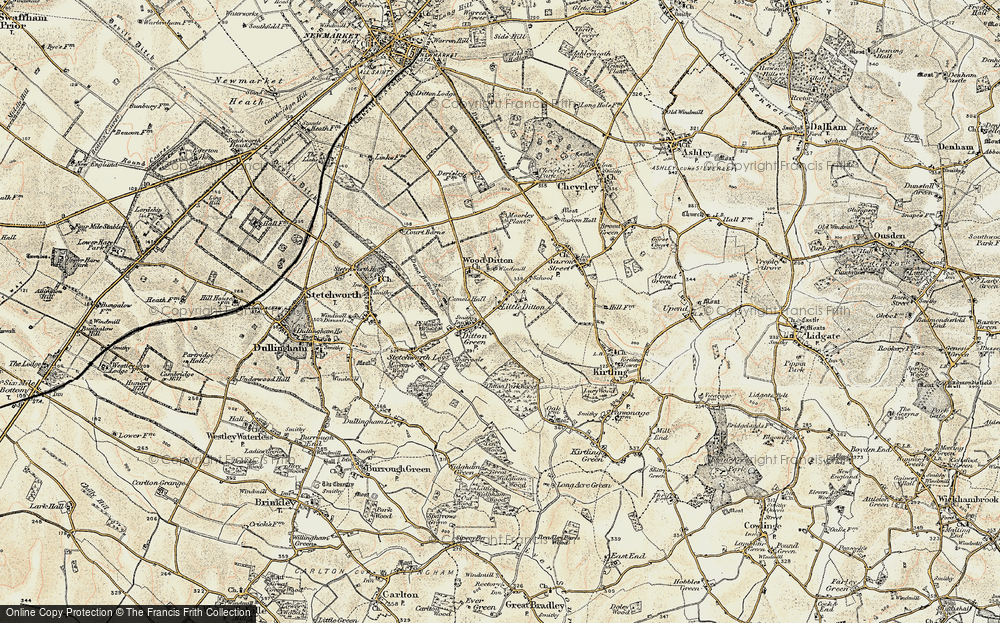 Old Map of Historic Map covering Basefield Wood in 1899-1901