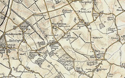 Old map of Ditton Green in 1899-1901
