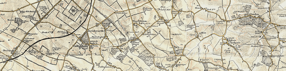 Old map of Basefield Wood in 1899-1901