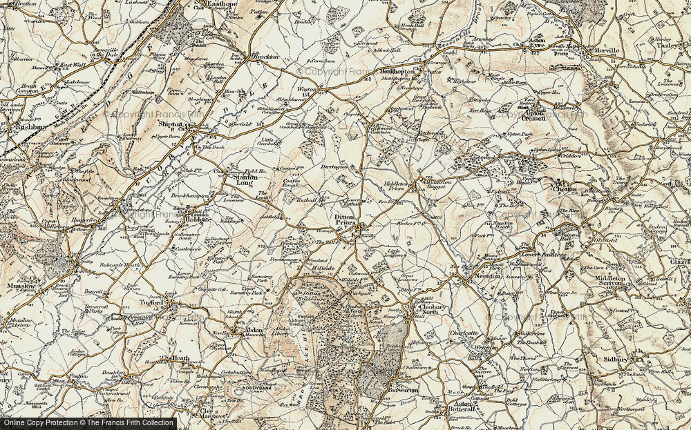 Old Map of Ditton Priors, 1902 in 1902