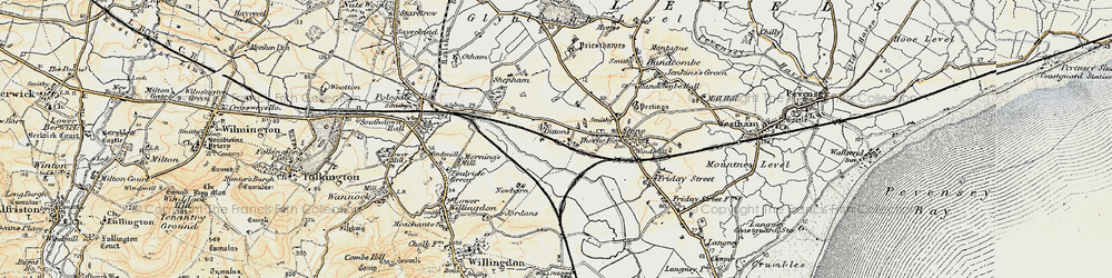 Old map of 1066 Country Walk in 1898