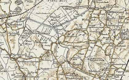 Old map of Whixall Moss in 1902