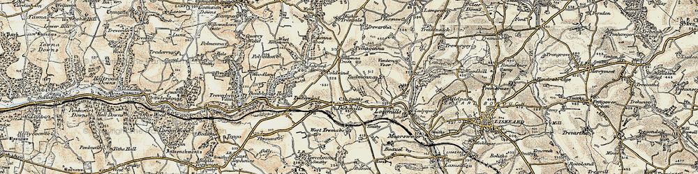Old map of Dobwalls in 1900