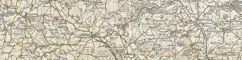 Old map of Wray Barton in 1899-1900