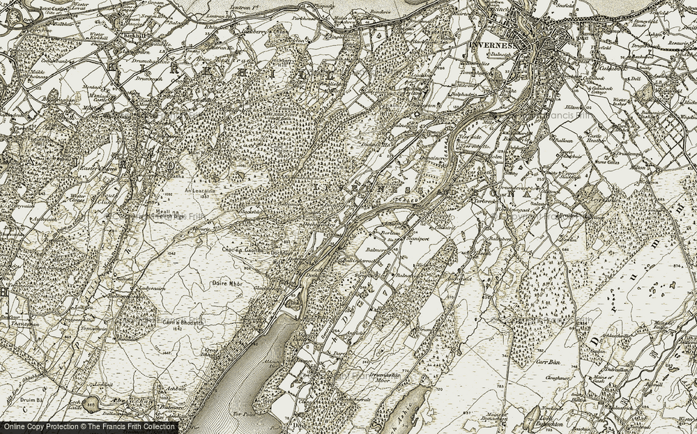 Old Map of Historic Map covering Balnafroig in 1908-1912