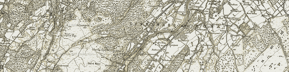 Old map of Dochgarroch in 1908-1912