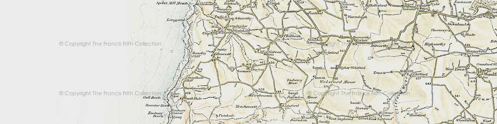 Old map of Docton in 1900