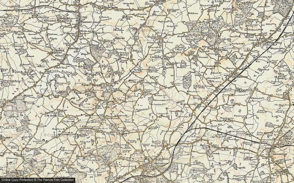 Old Map of Doddinghurst, 1898 in 1898