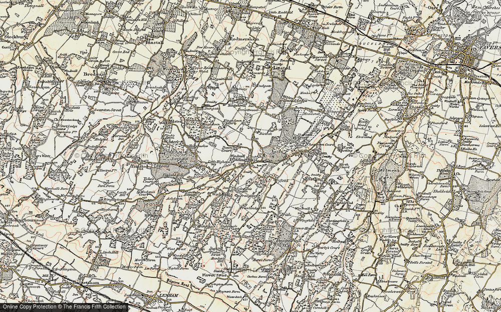 Old Map of Historic Map covering Bistock in 1897-1898