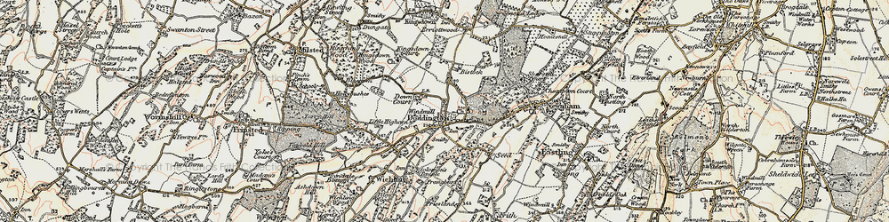 Old map of Doddington in 1897-1898