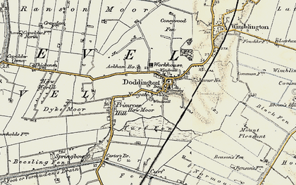 Old map of Doddington in 1901