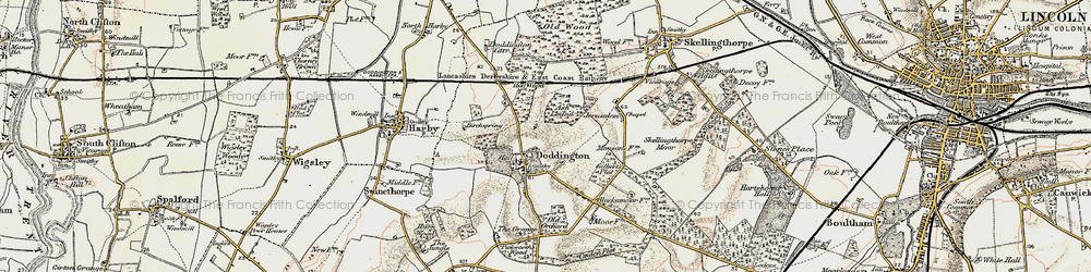 Old map of Doddington in 1902-1903