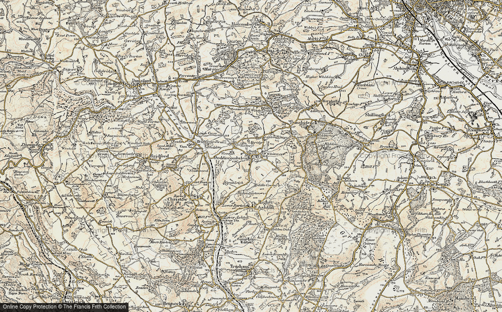 Old Map of Doddiscombsleigh, 1899-1900 in 1899-1900