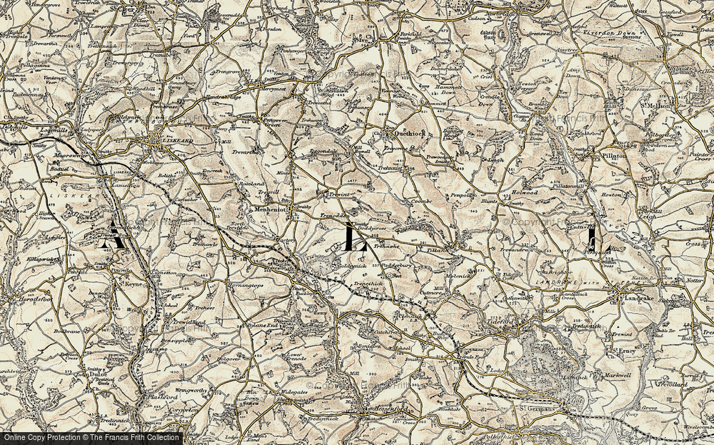 Old Map of Doddycross, 1900 in 1900