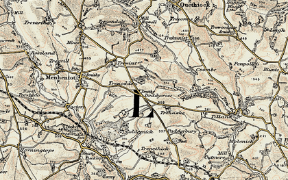 Old map of Doddycross in 1900