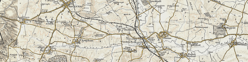 Old map of Dodford in 1898-1901