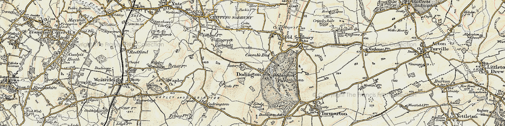 Old map of Dodington in 1898-1899