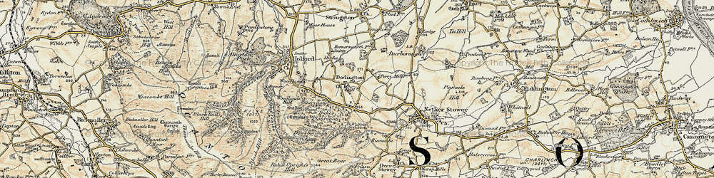 Old map of Dodington in 1898-1900
