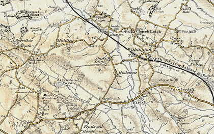 Old map of Dods Leigh in 1902