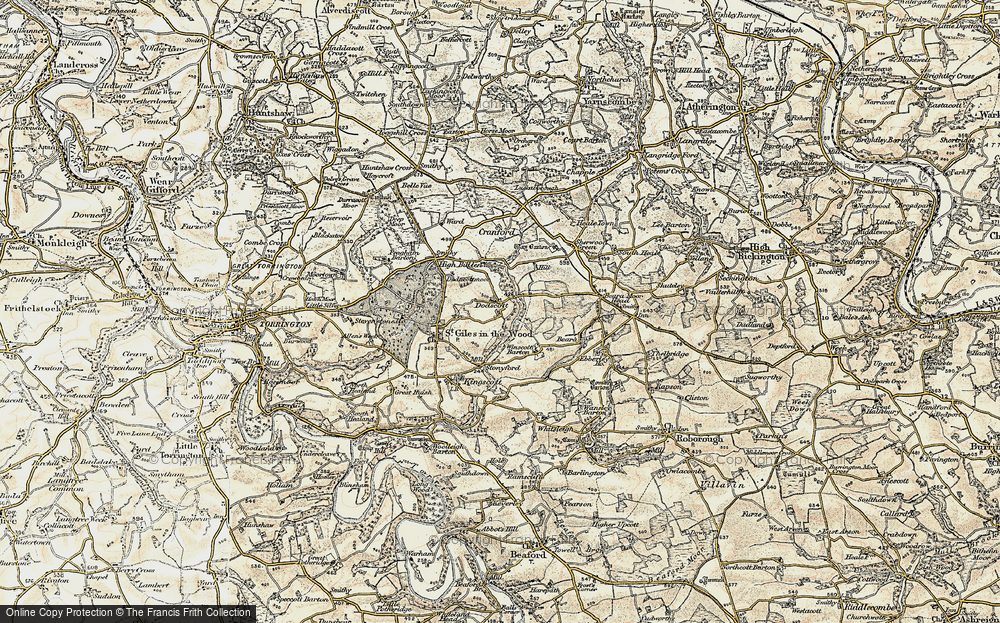 Old Map of Dodscott, 1899-1900 in 1899-1900