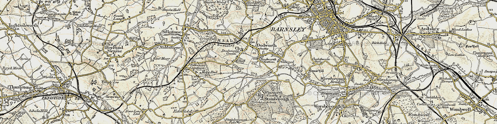 Old map of Dodworth Bottom in 1903