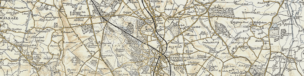 Old map of Blackroot Pool in 1901-1902