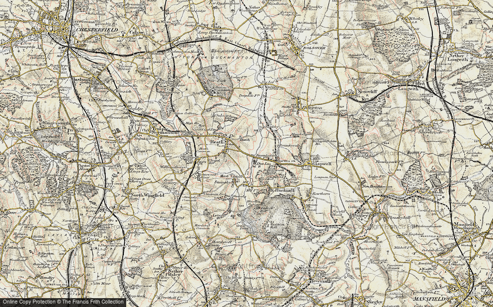 Old Map of Doe Lea, 1902-1903 in 1902-1903