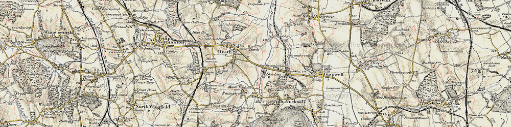 Old map of Doe Lea in 1902-1903