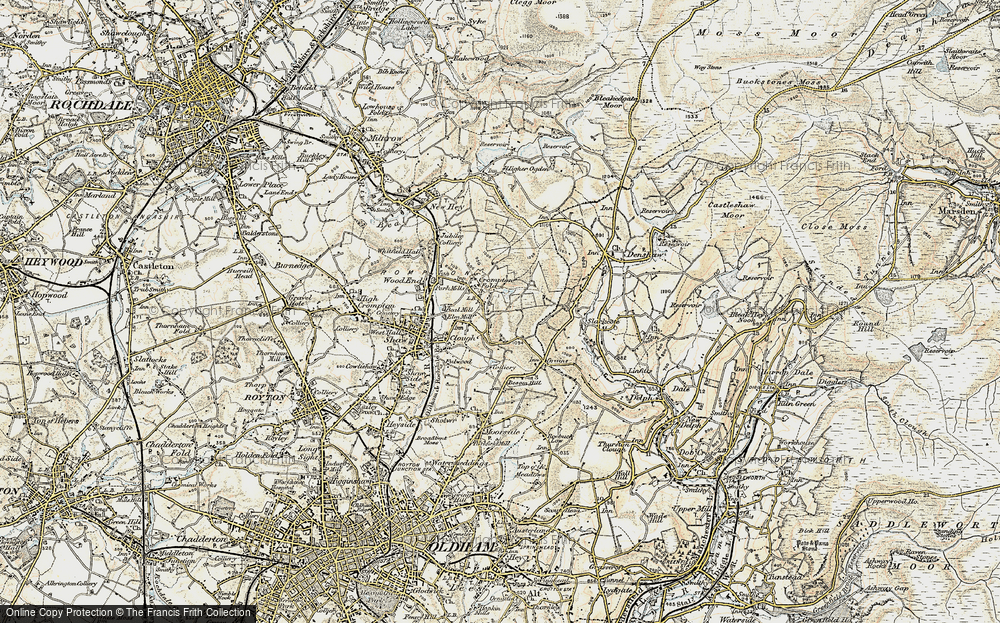 Old Map of Historic Map covering Besom Hill in 1903