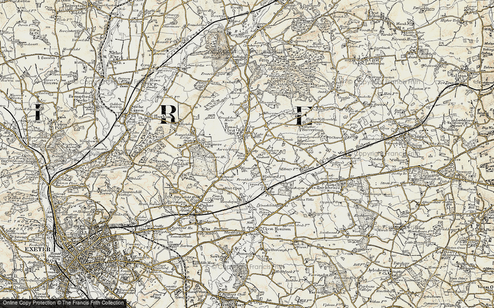 Old Map of Historic Map covering West Clyst in 1898-1900