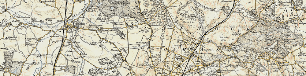 Old map of Badger Slade Wood in 1902