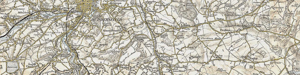 Old map of Almondbury Common in 1903