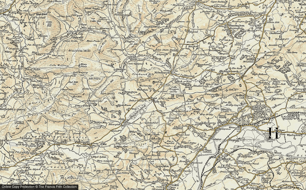 Old Map of Historic Map covering Dol-y-Cannau in 1900-1902