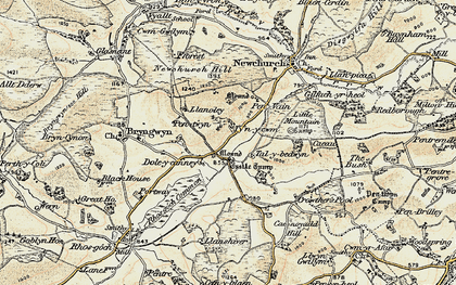 Old map of Dol-y-Cannau in 1900-1902
