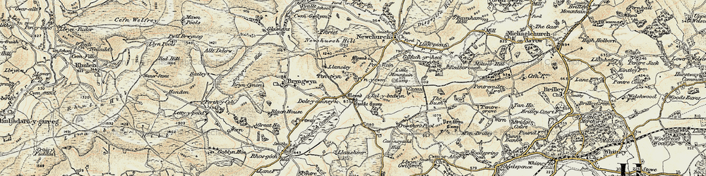Old map of Dol-y-Cannau in 1900-1902