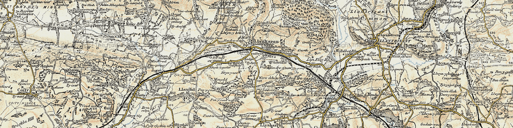 Old map of Dolau in 1899-1900