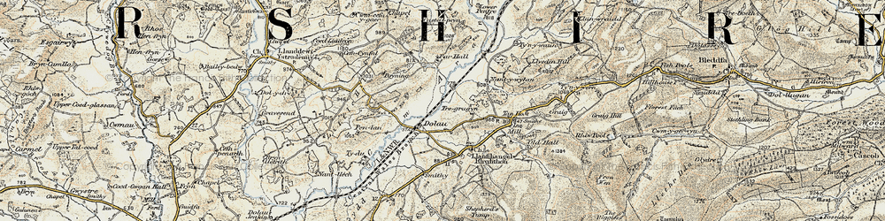 Old map of Dolau in 1901-1903