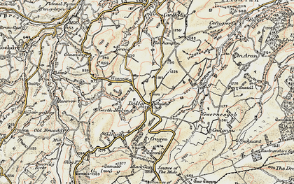 Old map of Dolfor in 1902-1903